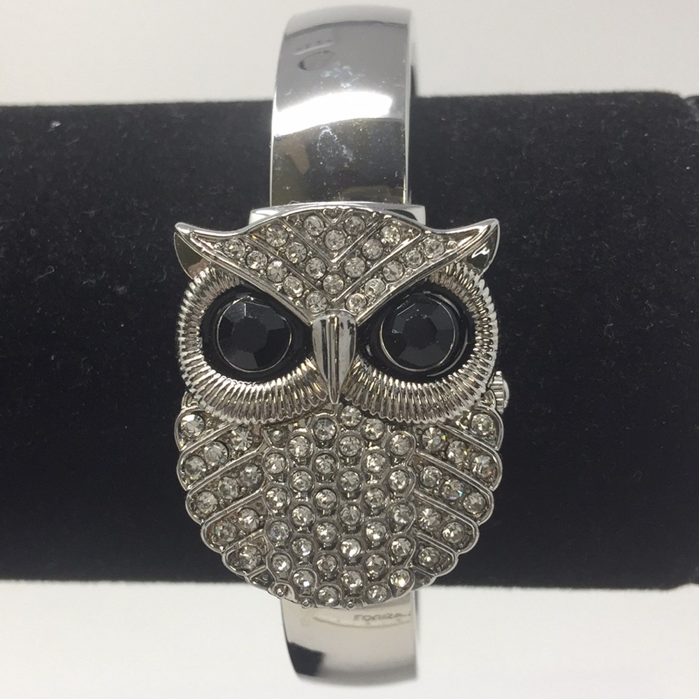 Owl watch NWOT rhinestones black rhinestone eyes